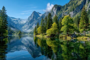 Mountain lake reflections