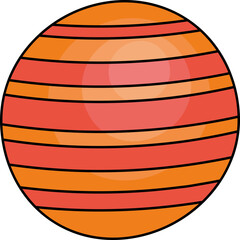 Flat Colorful Planets Space Icon