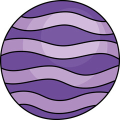 Flat Colorful Planets Space Icon