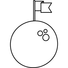 Obraz premium Red Flag on the Moon