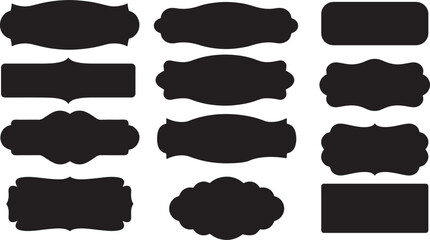 Set of Rectangle Frames with Zigzag, Scallop, and Curved Edges Vector Design