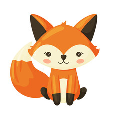 Cute Baby Fox Hand Drawn Illustration