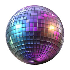 3d realistic disco ball render isolated on transparent background