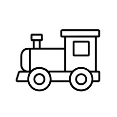Naklejka premium Toy train icon for kids — symbol of play and childhood, outline style