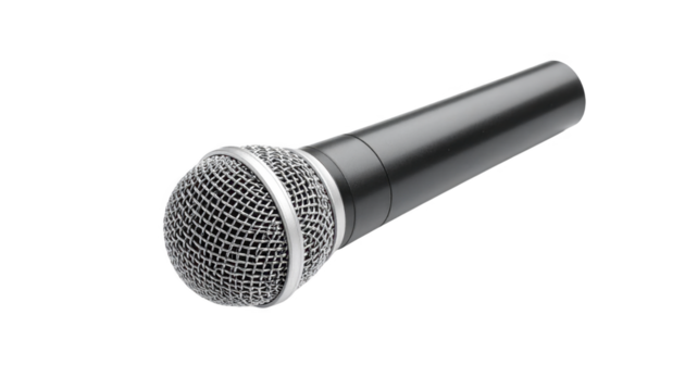 Microphone studio recording equipment isolated on transparent background