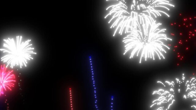 Abstract background America independence day fireworks transparent background