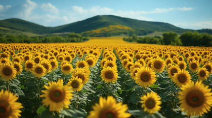 Fototapeta premium Close Up Shot of Sunflowers in Full Bloom