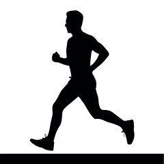Running man silhouette vector image for fitness sport marathon exercise training athlete and jogging artwork