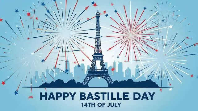 happy bastille day 14th of july eiffel tower paris france full hd video - Powered by Adobe
