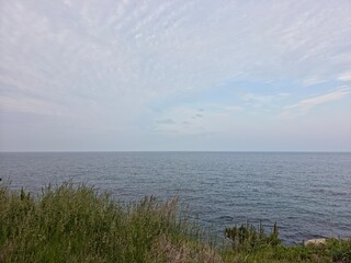 Peaceful natural landscape, sky and sea and clouds calm and beautiful seascape background, Yeongdeok sea, South Korea - 평화로운 자연 풍경, 수평선, 하늘과 바다와 구름 고요하고 아름다운 바다 풍경 배경, 영덕바다, 한국