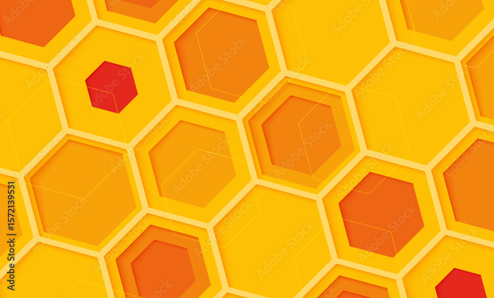 Wall mural geometric hexagon pattern vector background