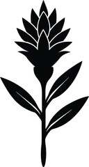 Indian Paintbrush Vector Silhouette in Minimal Clean and Simple Style Silhouette Vector Art Illustration