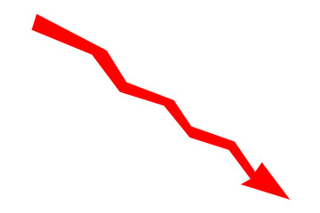 red arrow on white background