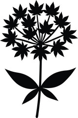 Joe Pye Weed Vector Silhouette in Minimal Clean and Simple Style Silhouette Vector Art Illustration