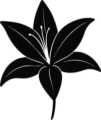 Lily Vector Silhouette in Minimal Clean and Simple Style Silhouette Vector Art Illustration