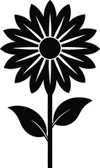 Mexican Sunflower Vector Silhouette in Minimal Clean and Simple Style Silhouette Vector Art Illustration