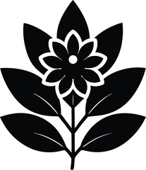 Mountain Laurel Vector Silhouette in Minimal Clean and Simple Style Silhouette Vector Art Illustration