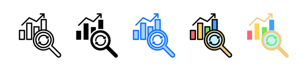 Exploratory Analysis Icon Set Multiple Style Collection