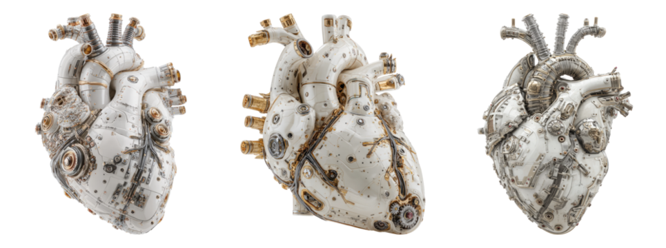 Steampunk Heart Designs on Transparent Background for Creative Use