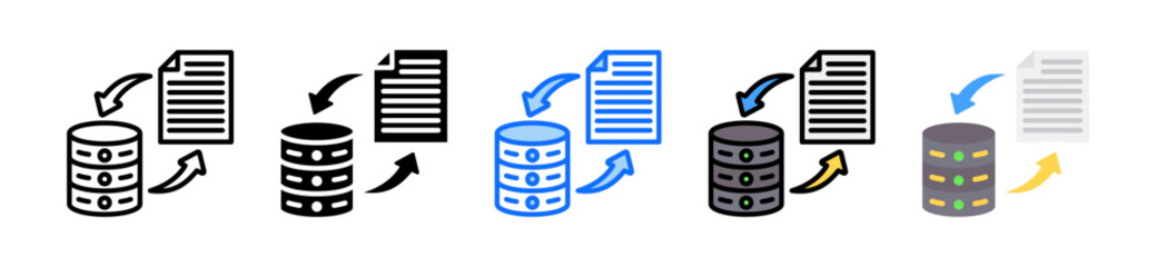 Data Transaction Icon Set Multiple Style Collection