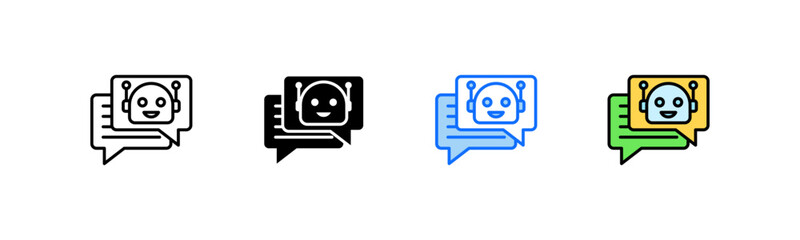 Chatbot Icon Set Multiple Style Collection
