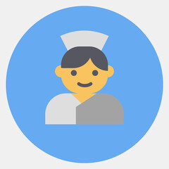 Icon nurse. Medical elements. Icon in color mate style.