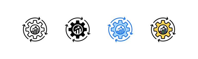 Process Icon Set Multiple Style Collection