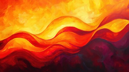 A fiery abstract background with flowing waves of deep red, orange, and yellow, accented with glowing highlights that evoke the sensation of intense heat and passion