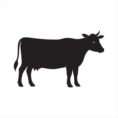 cow line art silhouette vector illustration