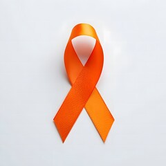 Orange Ribbon Awareness Symbol on White Background for Support of Specific Medical Issues