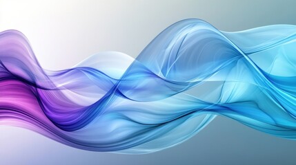 A fluid abstract background with smooth, flowing waves in shades of blue, purple, and teal, creating a tranquil and peaceful visual effect
