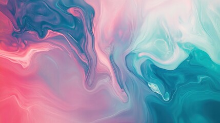 A fluid abstract background with smooth glowing light lines, gradients in shades of pink, teal, and blue, creating a calm and relaxing effect