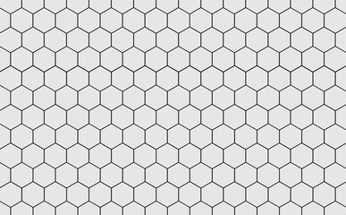 Fototapeta premium モノクロの六角形の幾何学的なパターン背景イラスト
