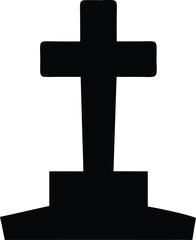 cross grave vector icon. Halloween Related Vector Icon.