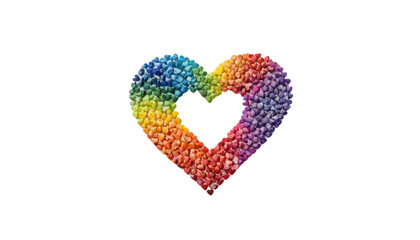 A vibrant, shiny heart with rainbow colors, a perfect symbol of love and romance for Valentine's Day