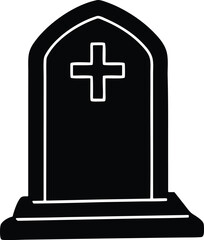 Fototapeta premium tombstone vector icon. Halloween Related Vector Icon.