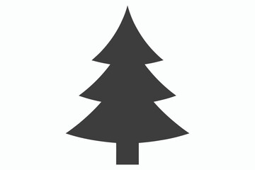 Obraz premium Simple dark grey silhouette of a stylized christmas tree on a white background
