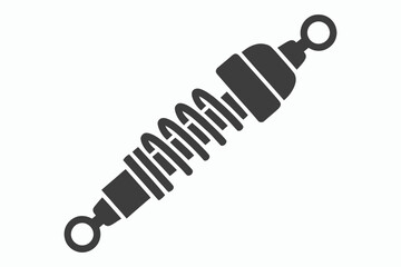 Simple dark gray silhouette of a shock absorber with a coiled spring