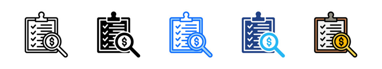 Audit Icon Set Multiple Style Collection