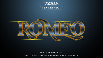 Romeo text style, editable text effect.