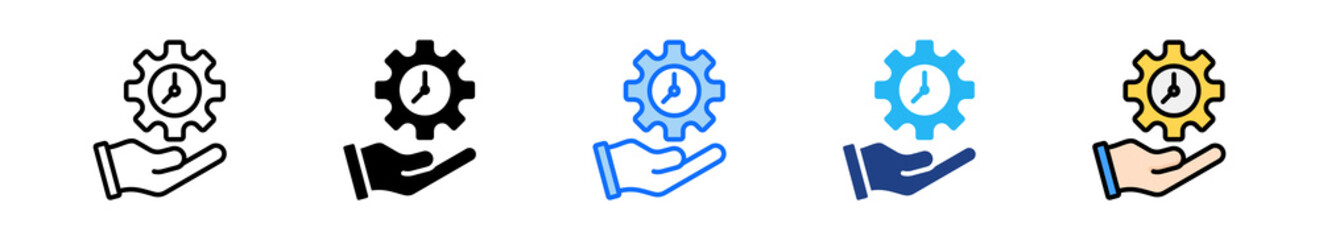 Time Management Icon Set Multiple Style Collection