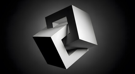 Abstract Geometric Optical Illusion in Monochrome.