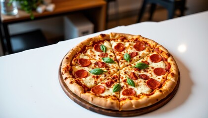 20250703230941list 125 charming pizza set in the bar corner on a white background, in a warm food photography style, with warm softness, clear composition, high resolution