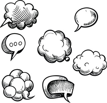 set of comic speech bubbles for texr and design
