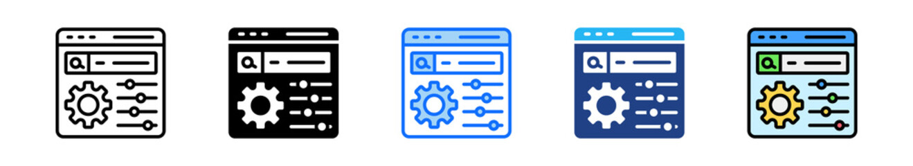 Web Management Icon Set Multiple Style Collection