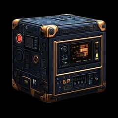 Fototapeta premium Futuristic, Cuboid Device with Advanced Tech