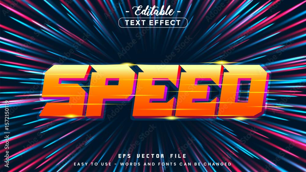 Poster speed text style theme editable text effect.