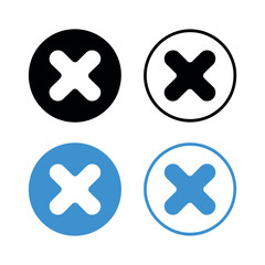 Obraz premium Clean Row of Four Circular Elements with an X Design in a Vector Format