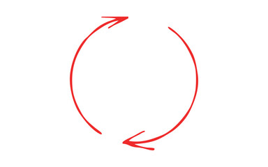 赤の回転する矢印のアイコン（循環・更新・リサイクル）