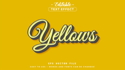 Editable text effect yellows text.